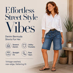 Women's Classic Straight-Leg Denim Crop Pants