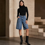 Women's Classic Straight-Leg Denim Crop Pants