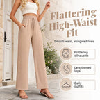 Women's Casual High Waisted Wid-Leg Pants