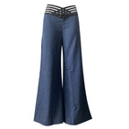 ✨🛍️Fresh Drop - High-Waisted Flowy Pants with Cutout Detail – Premium Texture & Versatile Style from Day to Night