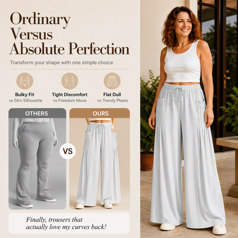 ✨ Easy Everyday Style | Women’s Cotton Linen Wide-Leg Pants