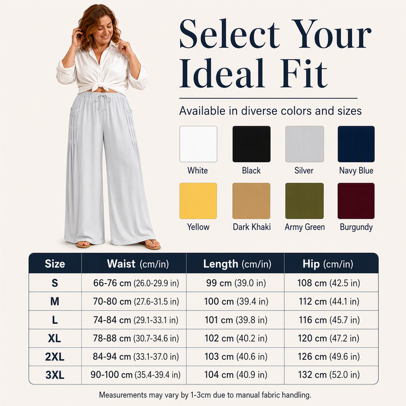 ✨ Easy Everyday Style | Women’s Cotton Linen Wide-Leg Pants