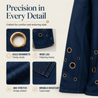 🔥 2026 Fresh Drops | Flat 50% OFF & FREE SHIPPING Today! 💸Women's Metal Eyelet Cutout Wide-Leg Jeans
