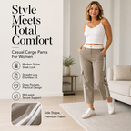 🍁New Fall Collection-Women's Sporty Side Stripe Capri Cargo Pants