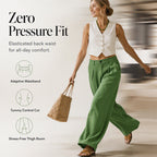 🌿 Effortless Comfort | Women's Cotton-Linen High-Waisted Wide-Leg Pants