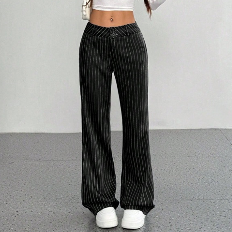 👖Limited-Time Offer- Women's Striped Flared Dress Pants – Flattering Fit Meets Effortless Elegance