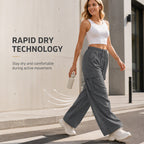 ✨ Easy Everyday Comfort | Women's High-Waisted Quick-Dry Wide-Leg Cargo Pants