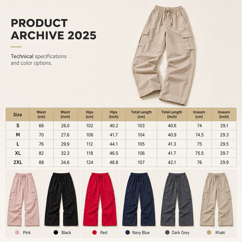 ✨ Easy Everyday Comfort | Women's High-Waisted Quick-Dry Wide-Leg Cargo Pants