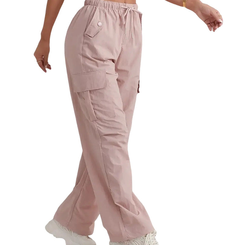 ✨ Easy Everyday Comfort | Women's High-Waisted Quick-Dry Wide-Leg Cargo Pants