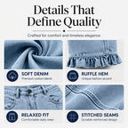 ✨ Standout Denim Style | Women's Ruffle-Hem Relaxed-Fit Jeans
