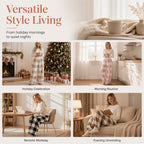 ⌛Limited-Time Offer-Women's Plush Plaid Wide-Leg Pants