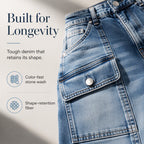 ✨ Flattering Denim | Women's High-Waisted Flap-Pocket Straight-Leg Jeans