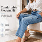 ✨ Flattering Denim | Women's High-Waisted Flap-Pocket Straight-Leg Jeans