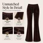 ✨ Retro Meets Comfort | Women’s Velvet Drawstring Flare Pants