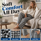⌛Limited-Time Offer-Women's Casual Plaid Straight-Leg Pants