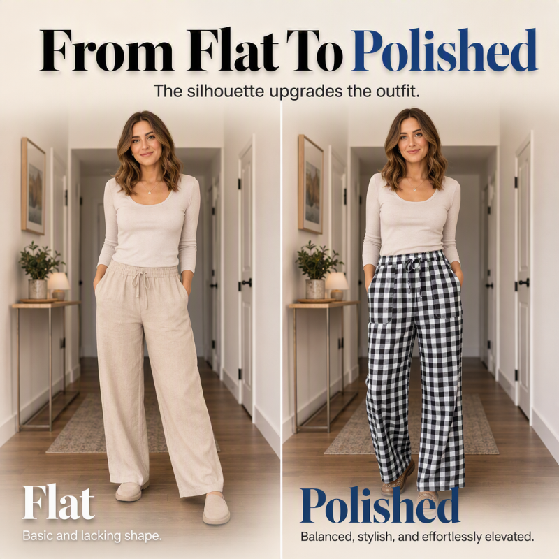 ⌛Limited-Time Offer-Women's Casual Plaid Straight-Leg Pants