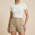 ⌛Limited-Time Offer-Women's High-Waist Cargo Shorts with Pockets