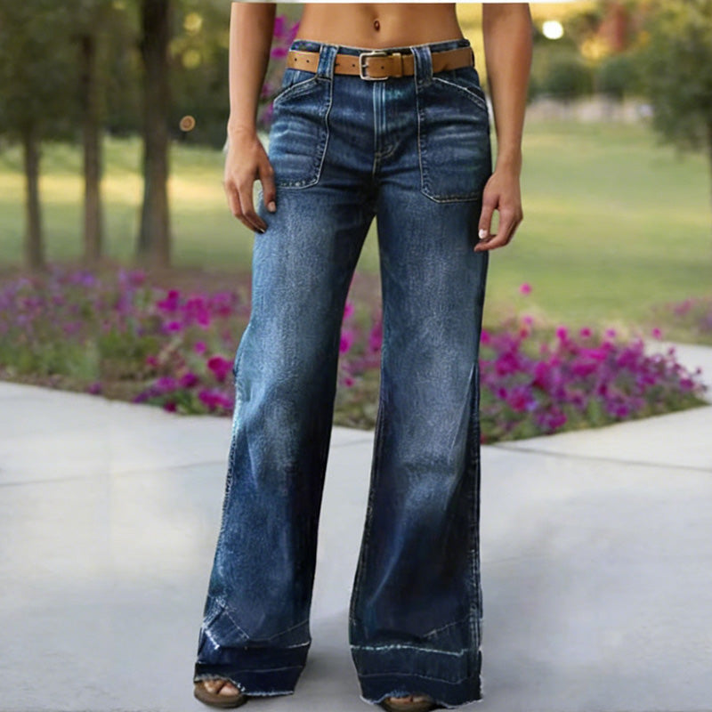 ⌛Limited-Time Offer-Women's Retro Flare Jeans with Pockets