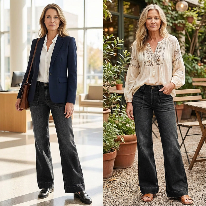 ⌛Limited-Time Offer-Women's Retro Flare Jeans with Pockets