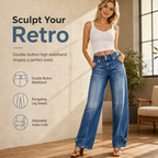 ⌛Limited-Time Offer-Women's Retro Wide-Leg Denim Jeans