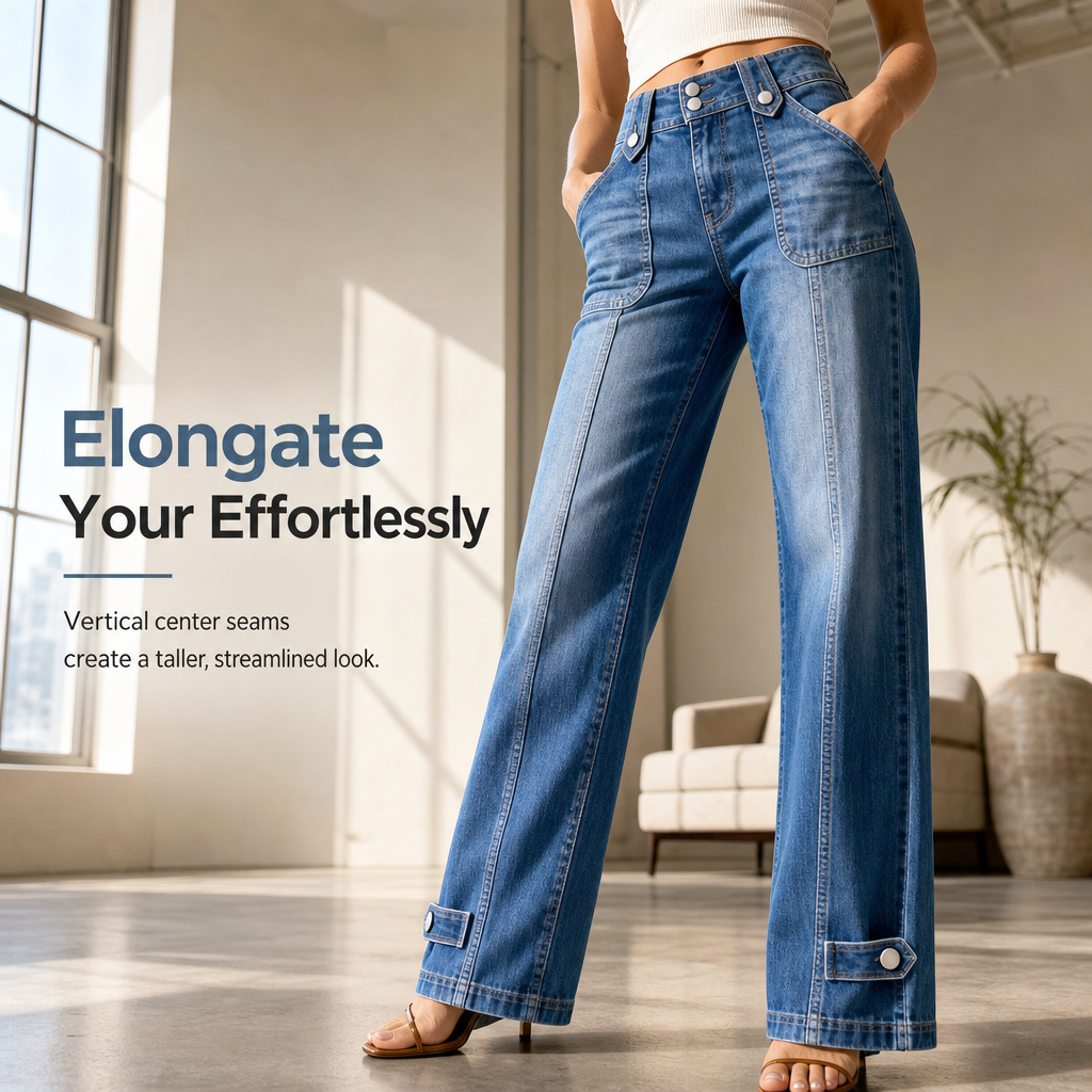 ⌛Limited-Time Offer-Women's Retro Wide-Leg Denim Jeans