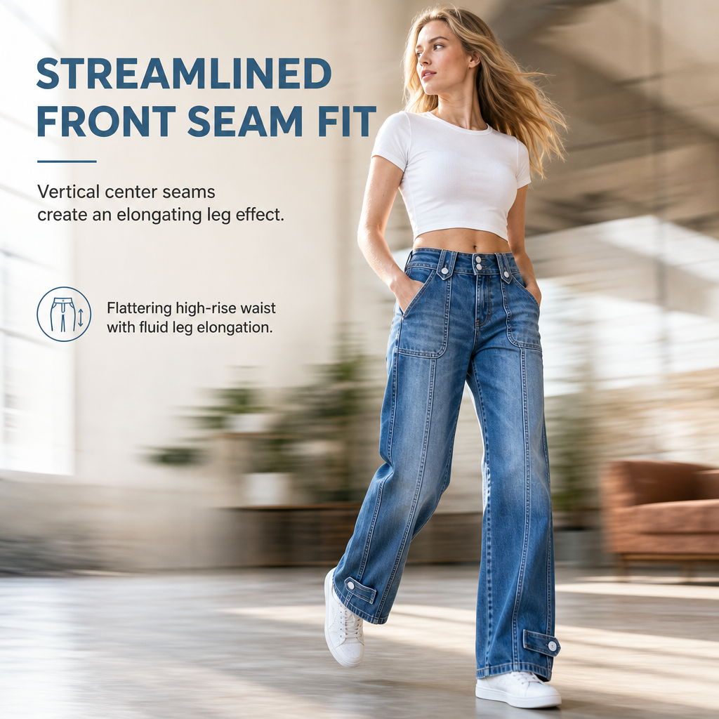 ⌛Limited-Time Offer-Women's Retro Wide-Leg Denim Jeans