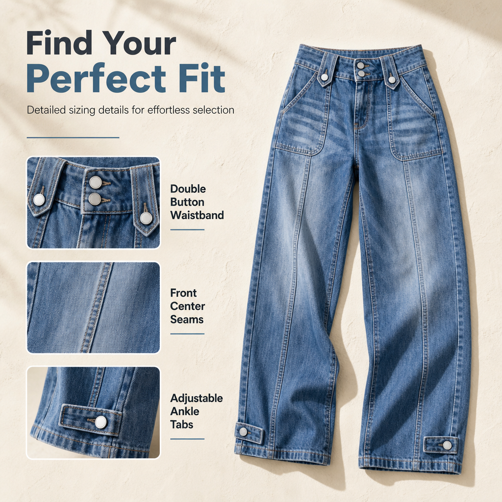⌛Limited-Time Offer-Women's Retro Wide-Leg Denim Jeans