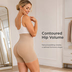 💖 Smooth & Shape | Women's High-Waisted Tummy-Control Padded Shapewear Shorts
