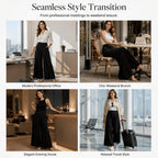 💼 Polished at Work, Effortless After | Women's Pleated High-Waist Wide-Leg Pants