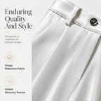 ✨ Effortless Polish | Women’s High-Waist Drapey Wide-Leg Pants with Side Pockets