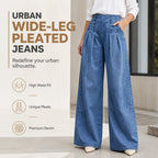 👖 Denim with a Polished Twist | Women’s High-Waist Pleated Wide-Leg Jeans
