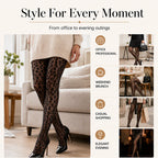 🐆 Wild Detail | Women’s Leopard Print Jacquard Pantyhose