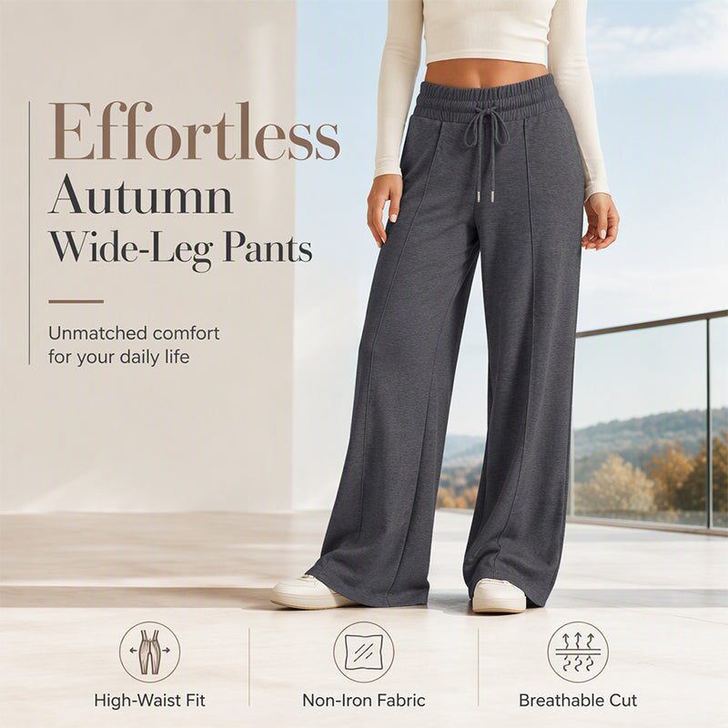 ✨ Effortless Wide-Leg Style | Women’s High-Waist Drawstring Pants