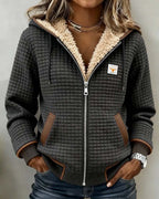 Sandra | Sherpa-Lined Quilted Zip-Up Hooded Jacket